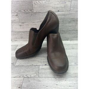 Born W81296 Gertrude Brown Leather Slip-On Bootie Heel Women's Size US 10M